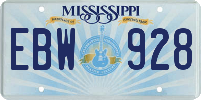 MS license plate EBW928
