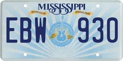MS license plate EBW930