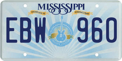 MS license plate EBW960