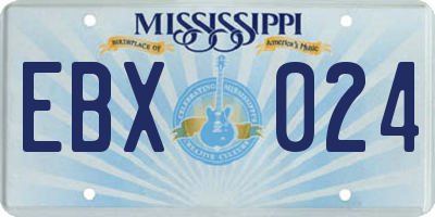 MS license plate EBX024