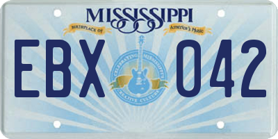 MS license plate EBX042