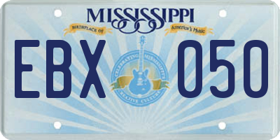 MS license plate EBX050