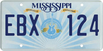 MS license plate EBX124