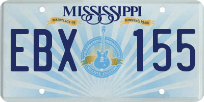 MS license plate EBX155