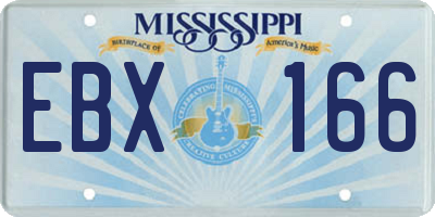 MS license plate EBX166