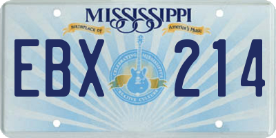 MS license plate EBX214