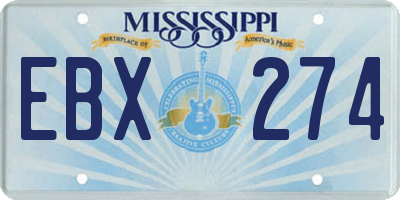 MS license plate EBX274