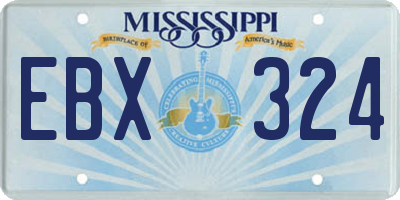 MS license plate EBX324