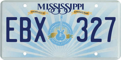 MS license plate EBX327