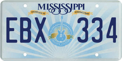 MS license plate EBX334