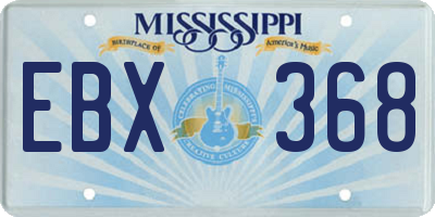 MS license plate EBX368