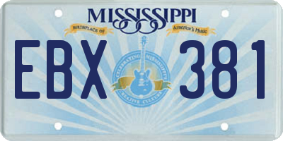 MS license plate EBX381