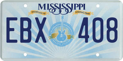 MS license plate EBX408