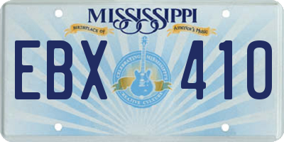 MS license plate EBX410