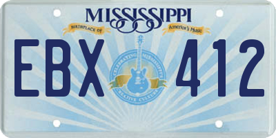 MS license plate EBX412