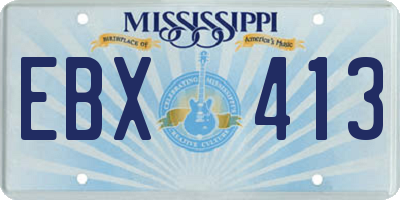 MS license plate EBX413