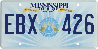 MS license plate EBX426