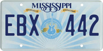 MS license plate EBX442