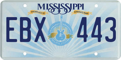 MS license plate EBX443