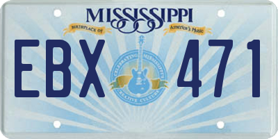 MS license plate EBX471