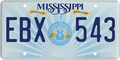 MS license plate EBX543