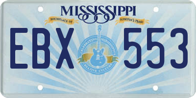 MS license plate EBX553