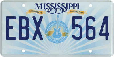 MS license plate EBX564