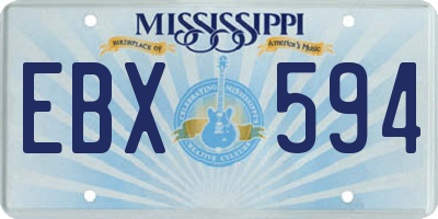 MS license plate EBX594