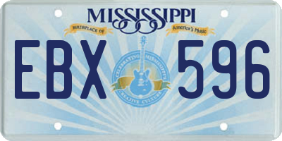 MS license plate EBX596