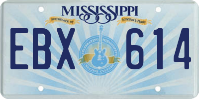 MS license plate EBX614