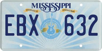 MS license plate EBX632
