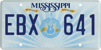 MS license plate EBX641