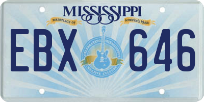 MS license plate EBX646