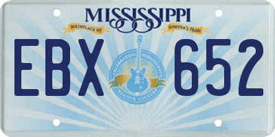 MS license plate EBX652