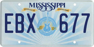 MS license plate EBX677
