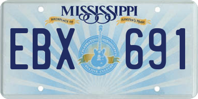 MS license plate EBX691