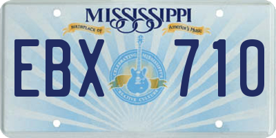 MS license plate EBX710