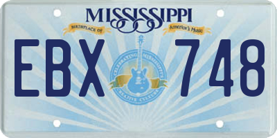 MS license plate EBX748