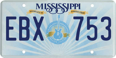 MS license plate EBX753