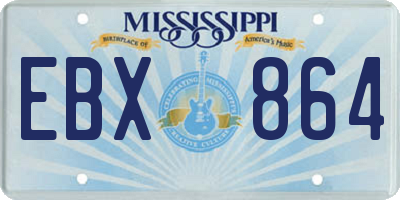 MS license plate EBX864