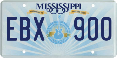 MS license plate EBX900