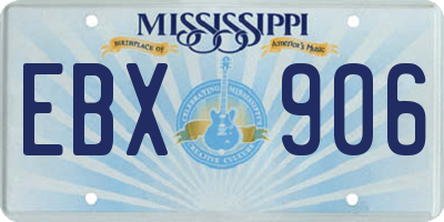 MS license plate EBX906