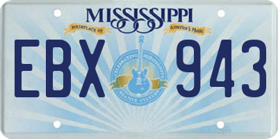 MS license plate EBX943