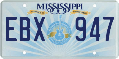 MS license plate EBX947