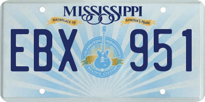 MS license plate EBX951