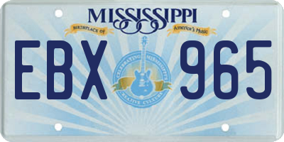MS license plate EBX965