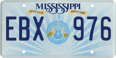 MS license plate EBX976