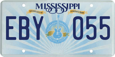 MS license plate EBY055