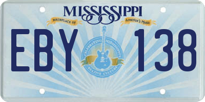 MS license plate EBY138
