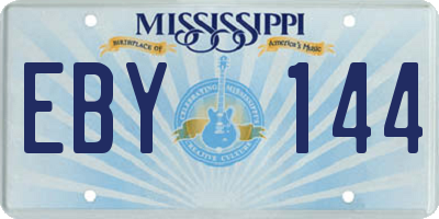 MS license plate EBY144